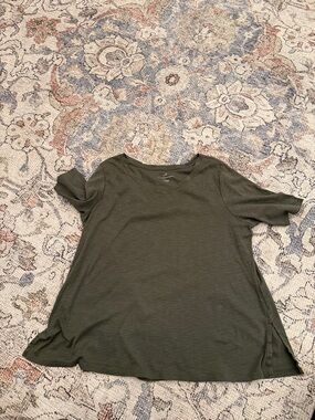 J. Jill Olive Green Short-Sleeve 100% Cotton